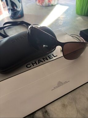 CHANEL Brown Gradient Sunglasses with Dark Lenses